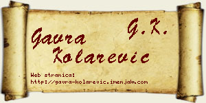 Gavra Kolarević vizit kartica